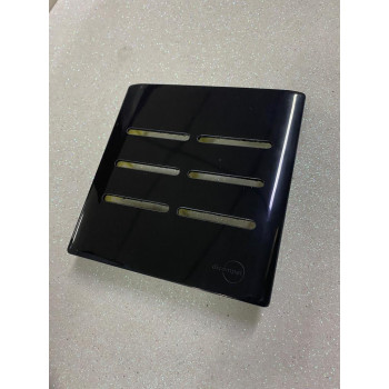 Placa p/ 6 Interruptores 4x4 - Novara Preto Brilhante 